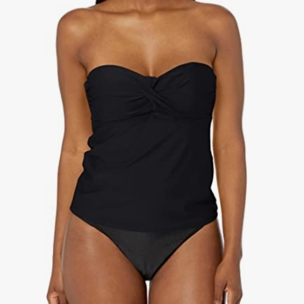 Catalina Black One Piece Swimsuit Bandeau Strapless